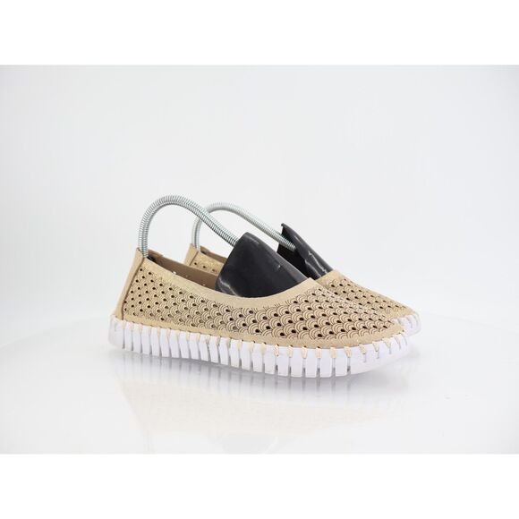 Ilse Jacobsen Women Tulip Bit Platform Slip On Shoe Size 40 10 Gold Loafer - Picture 1 of 12